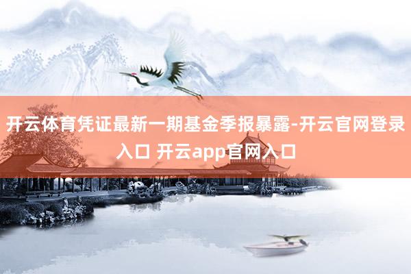 开云体育凭证最新一期基金季报暴露-开云官网登录入口 开云app官网入口