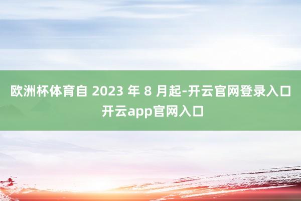 欧洲杯体育自 2023 年 8 月起-开云官网登录入口 开云app官网入口