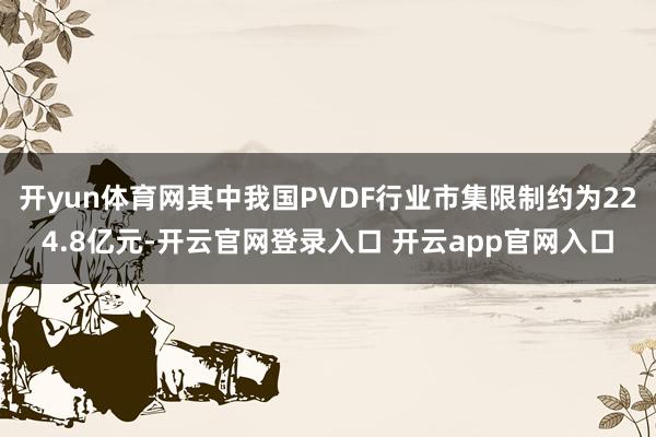 开yun体育网其中我国PVDF行业市集限制约为224.8亿元-开云官网登录入口 开云app官网入口
