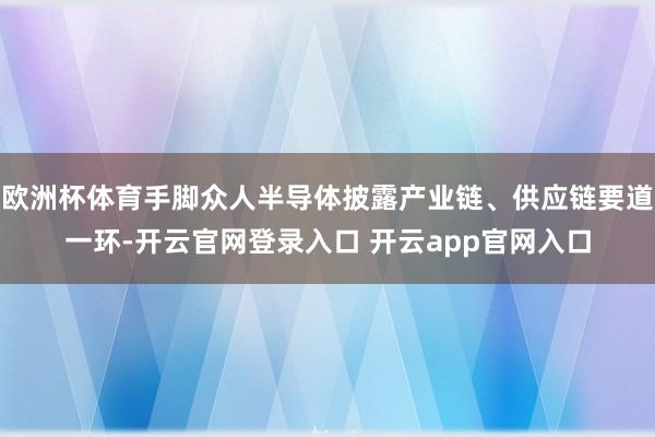欧洲杯体育手脚众人半导体披露产业链、供应链要道一环-开云官网登录入口 开云app官网入口