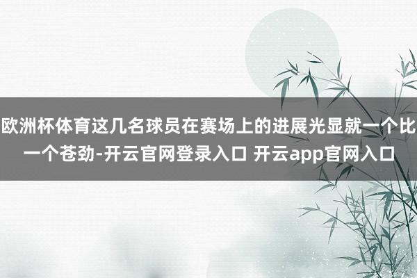 欧洲杯体育这几名球员在赛场上的进展光显就一个比一个苍劲-开云官网登录入口 开云app官网入口