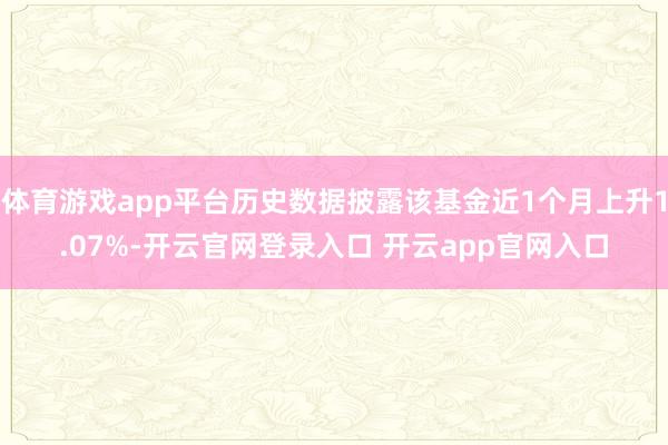 体育游戏app平台历史数据披露该基金近1个月上升1.07%-开云官网登录入口 开云app官网入口
