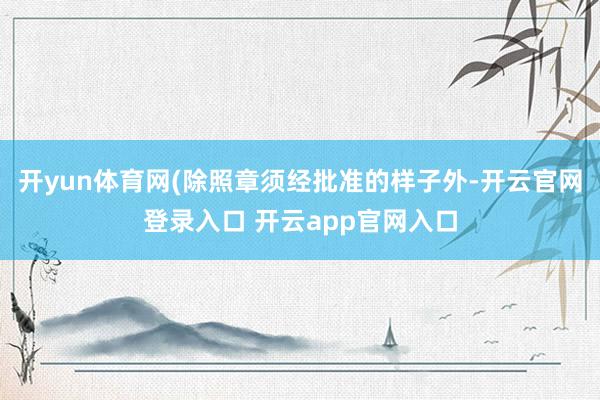 开yun体育网(除照章须经批准的样子外-开云官网登录入口 开云app官网入口