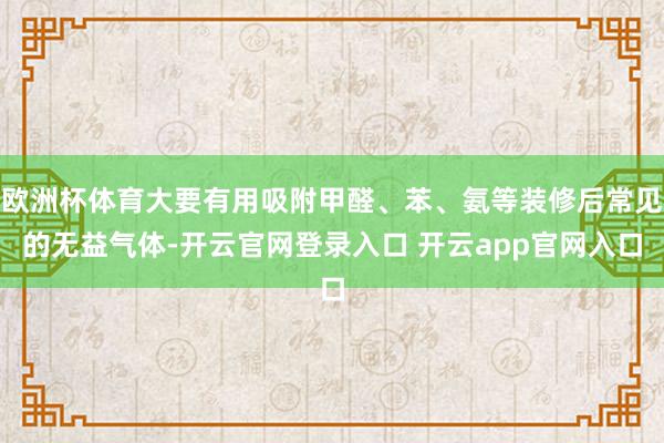 欧洲杯体育大要有用吸附甲醛、苯、氨等装修后常见的无益气体-开云官网登录入口 开云app官网入口
