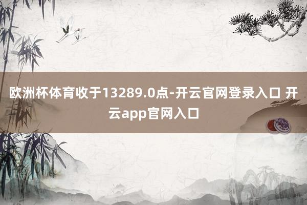 欧洲杯体育收于13289.0点-开云官网登录入口 开云app官网入口