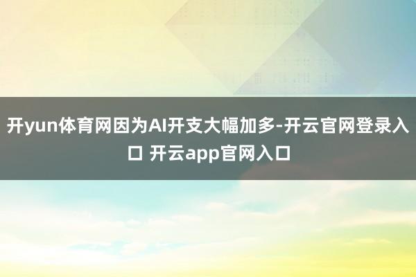 开yun体育网因为AI开支大幅加多-开云官网登录入口 开云app官网入口