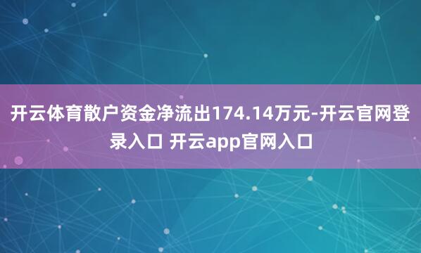 开云体育散户资金净流出174.14万元-开云官网登录入口 开云app官网入口