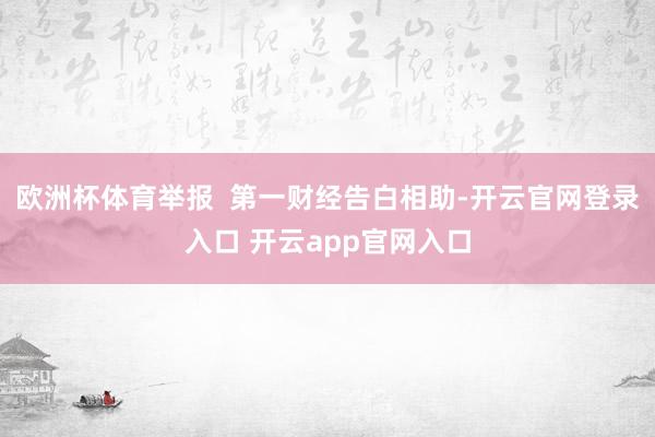 欧洲杯体育举报  第一财经告白相助-开云官网登录入口 开云app官网入口